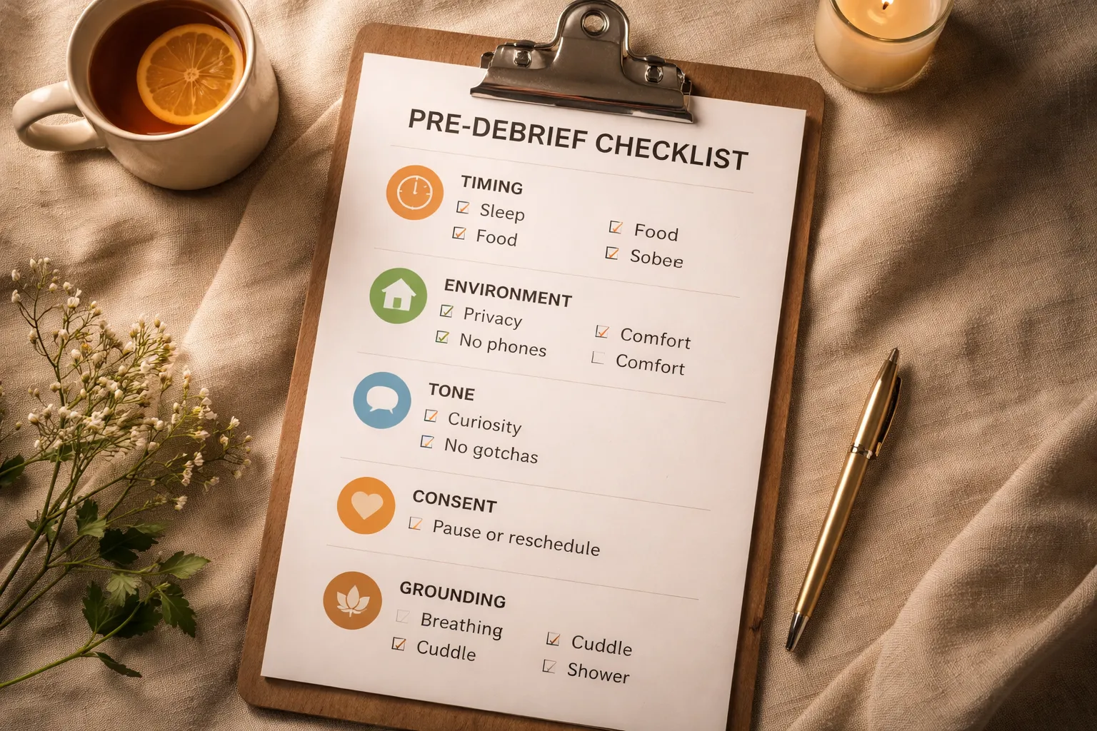 Before you talk: set the conditions for a calm, honest debrief